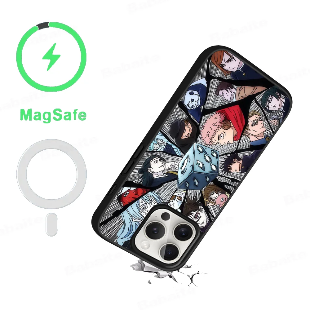 Cartoon Anime Jujutsu Kaisen Phone Case Magnetic Case For IPhone 16 14 13 12 15 Pro Max Plus For Magsafe Wireless Charge Cover