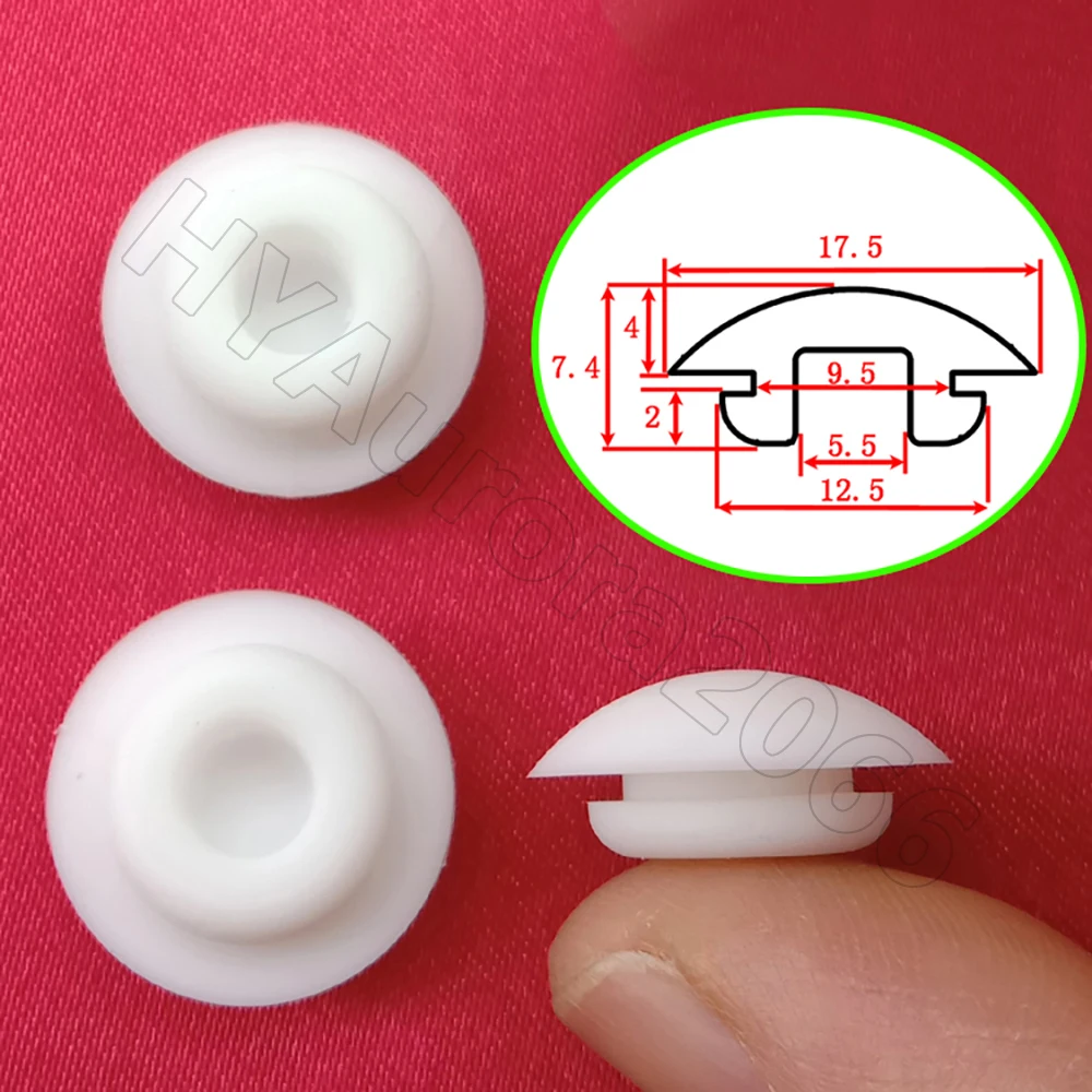 Joint en caoutchouc de silicone encliquetable, bouchon de trou, joint en forme de T, inserts de bondes, bouchons d'extrémité d'obturation, bouchon noir et blanc,-40 ℃-9.5 ℃, 250mm, 10 pièces