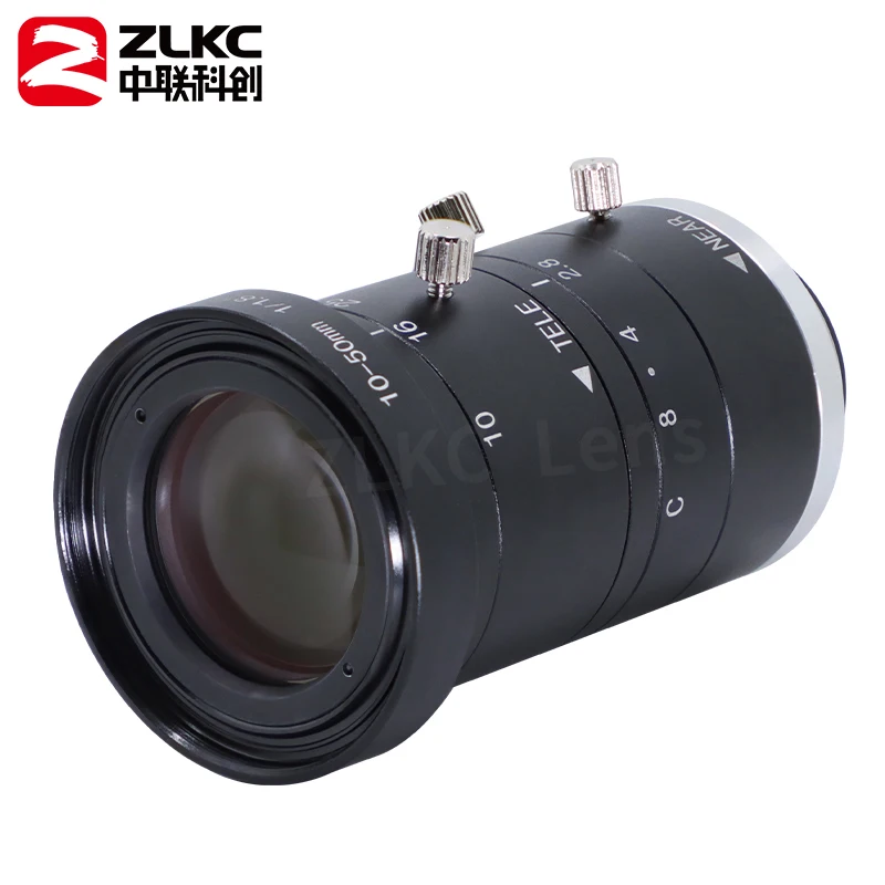 CCTV Lens 10-50 mm C Mount 1/1.8 Inch 8Megapixel HD Zoom Manual Varifocal Iris F2.8 for Machine Vision Camera Low Distortion FA