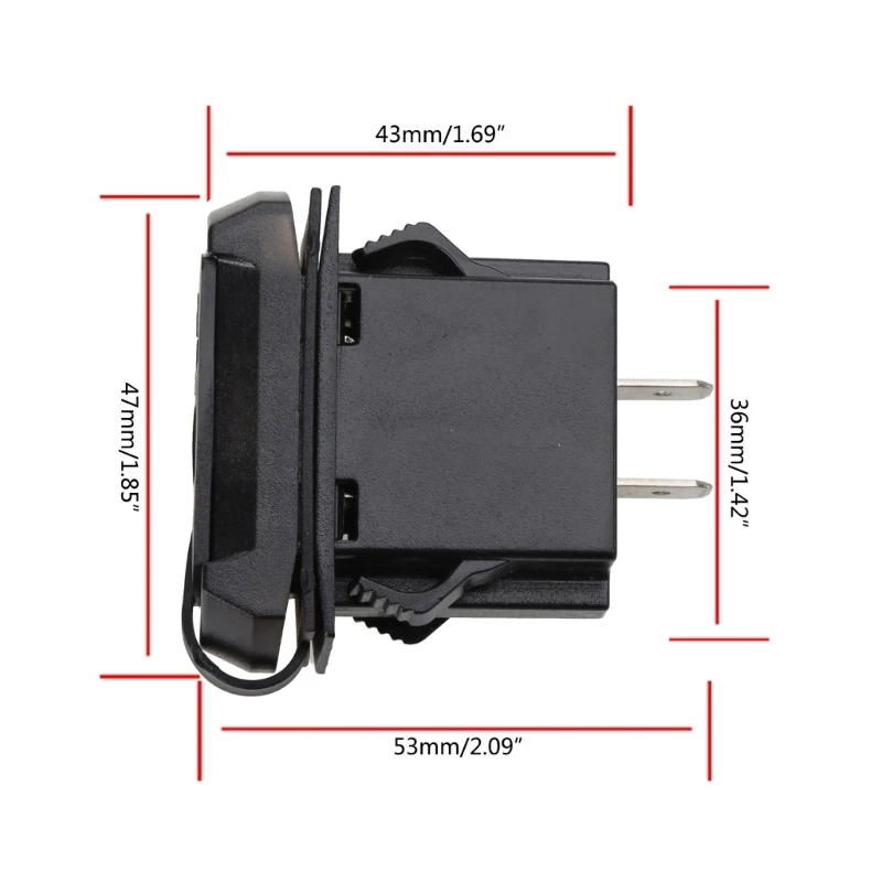 12V USB-Steckdose Quick Dual-USB-Ladebuchse, USB-Buchse mit LED-Voltmeter, wasserdichtes Autoladegerät Drop Shipping