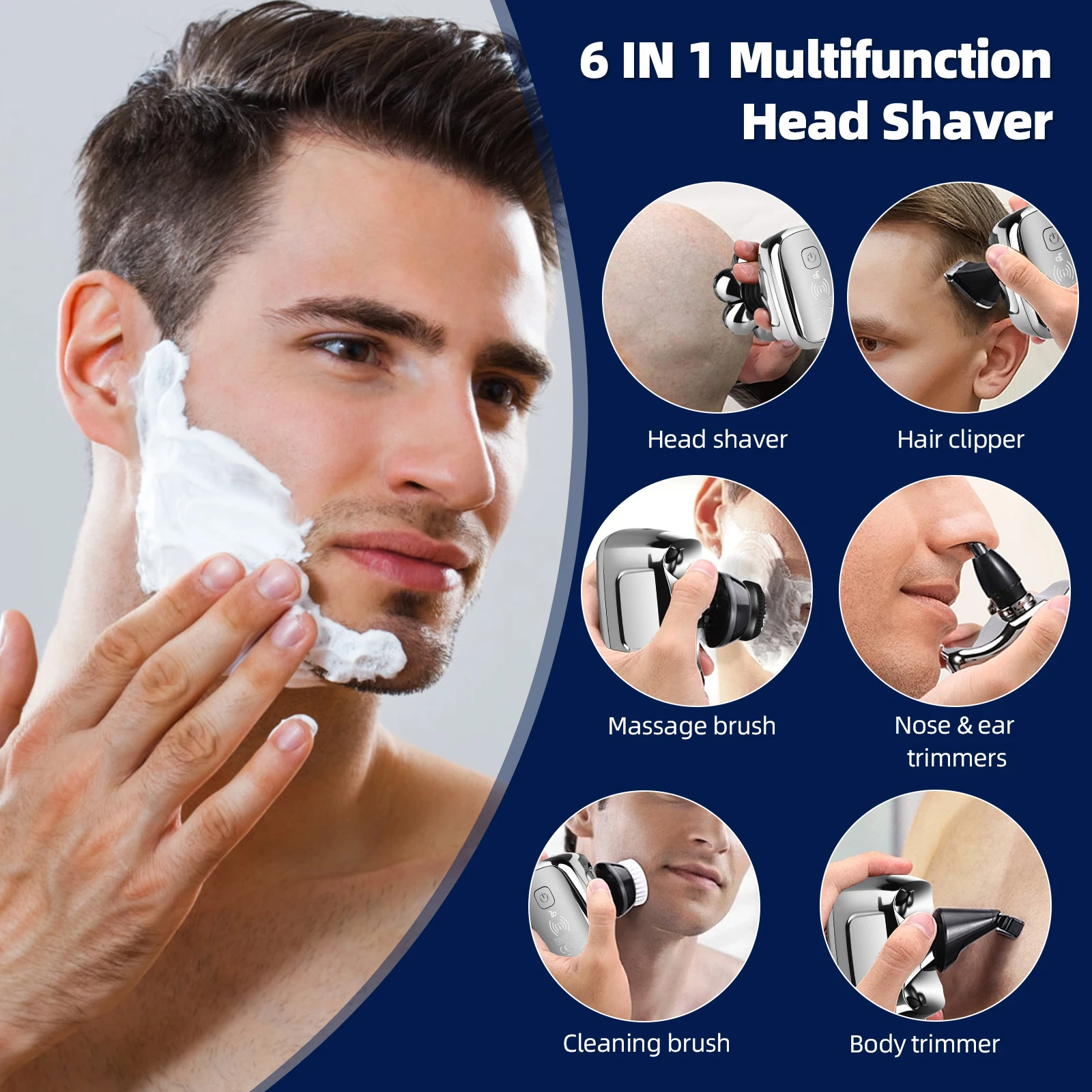 ماكينة حلاقة لاسلكية قابلة لإعادة الشحن ، ماكينة حلاقة كهربائية ، ماكينة حلاقة للشعر ، ماكينة حلاقة للشعر ، محرك عالي السرعة ، أجهزة منزلية ، 6 في 1
