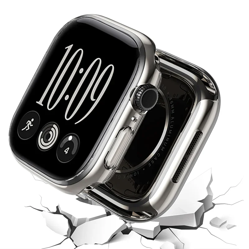 Funda protectora completa para reloj Apple Watch Series 12, 11, 10, 9, 8, con protector de pantalla de vidrio templado y carcasa resistente a los arañazos, disponible en tamaños de 42, 46, 41 y 45 mm.