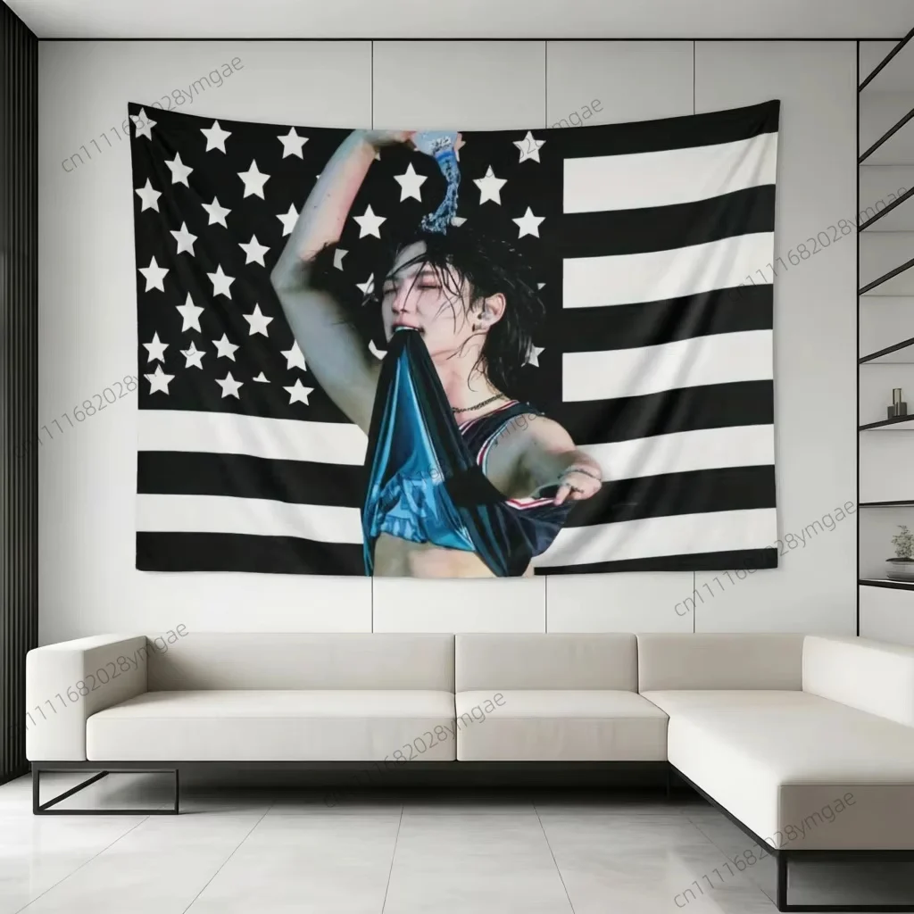 Unique Poster Tapestry SKZ F-Felix American Flags Wall Hanging Tapestries Aesthetic Bedroom Background Cloth Kpop Banners Decor view 3