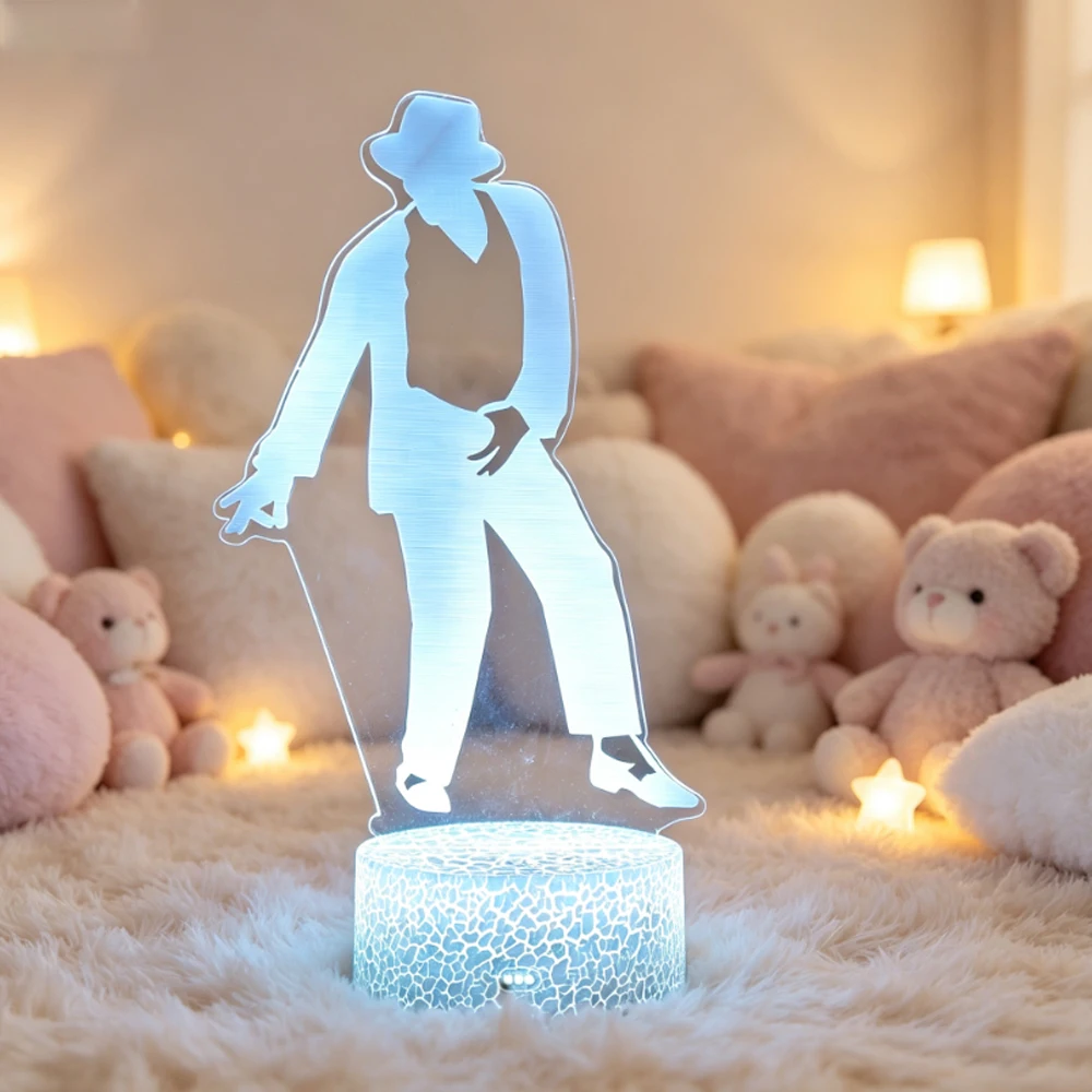 2026 New Michael Jackson 3D LED 16 Color Night Light Room Decoration Lamp, Desk Lamp, Christmas Gift
