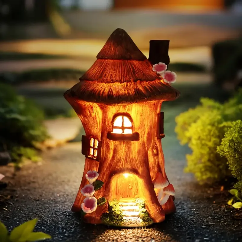 

Fairy Treehouse Statue Outdoor/Indoor Garden Art Sculpture with Intricate Detailing-Whimsical Lawn & Yard Decoration