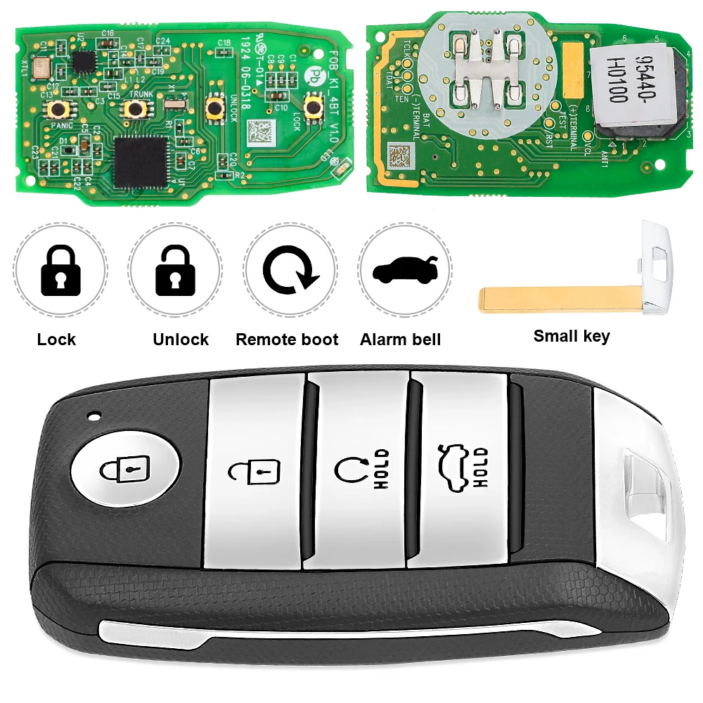 DIYKEY 95440-H0100 para KIA Rio 2021 llave remota inteligente 3 botones sin llave Go Fob 433MHz 8A Fob