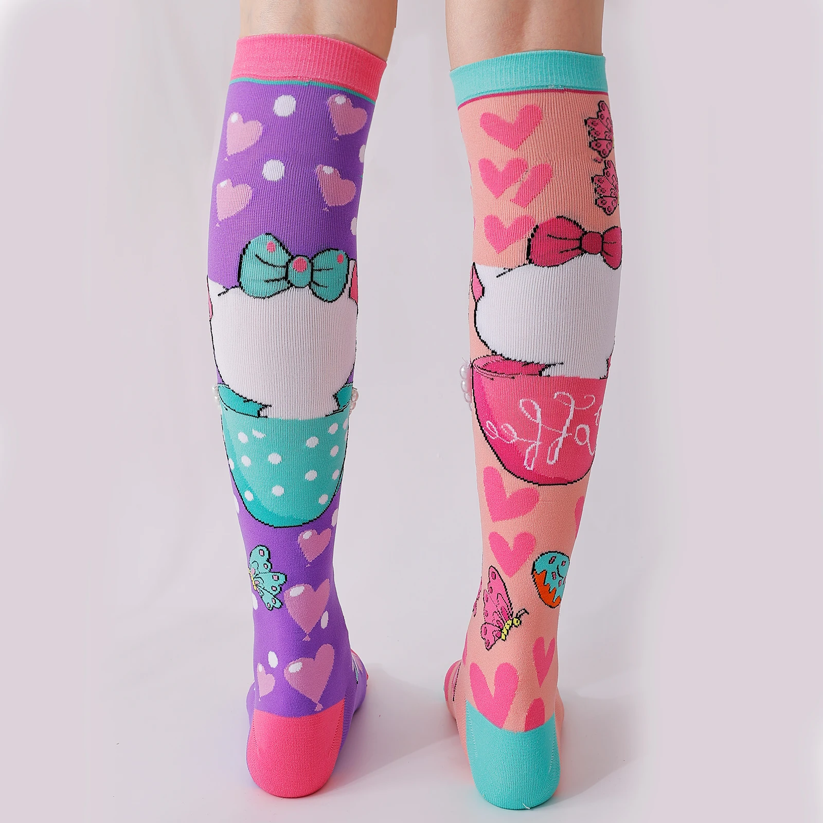 3D Cute Girl Socks Knee Socks Long Socks Novelty Fun Girl Long Socks