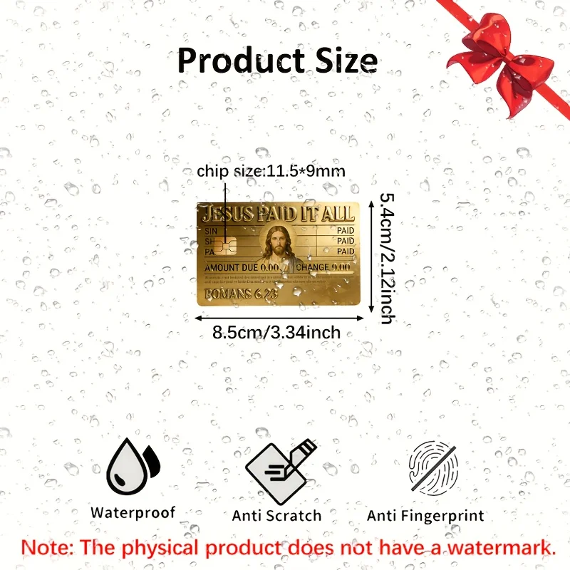 Jesus Paid It All Romans Key Card Skin Sticker for Credit Debit Cards And Transit Passes Christian Room Key Cover Decal view 2