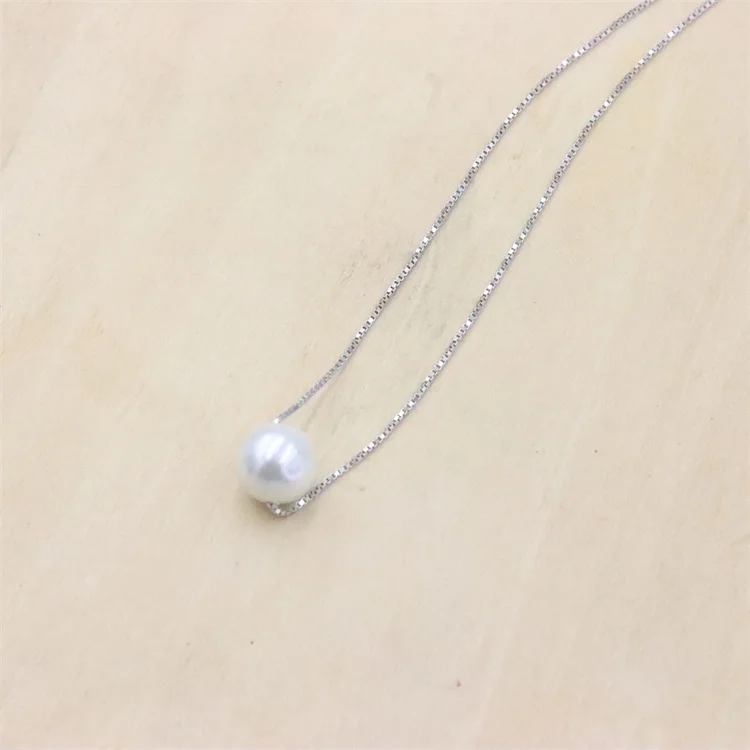 ZFSILVER 100%925 Sterling Silver Fashion Shell Pearl Ball Elegant Matchall Jewelry Accessories Women Necklace Charm Gift Party