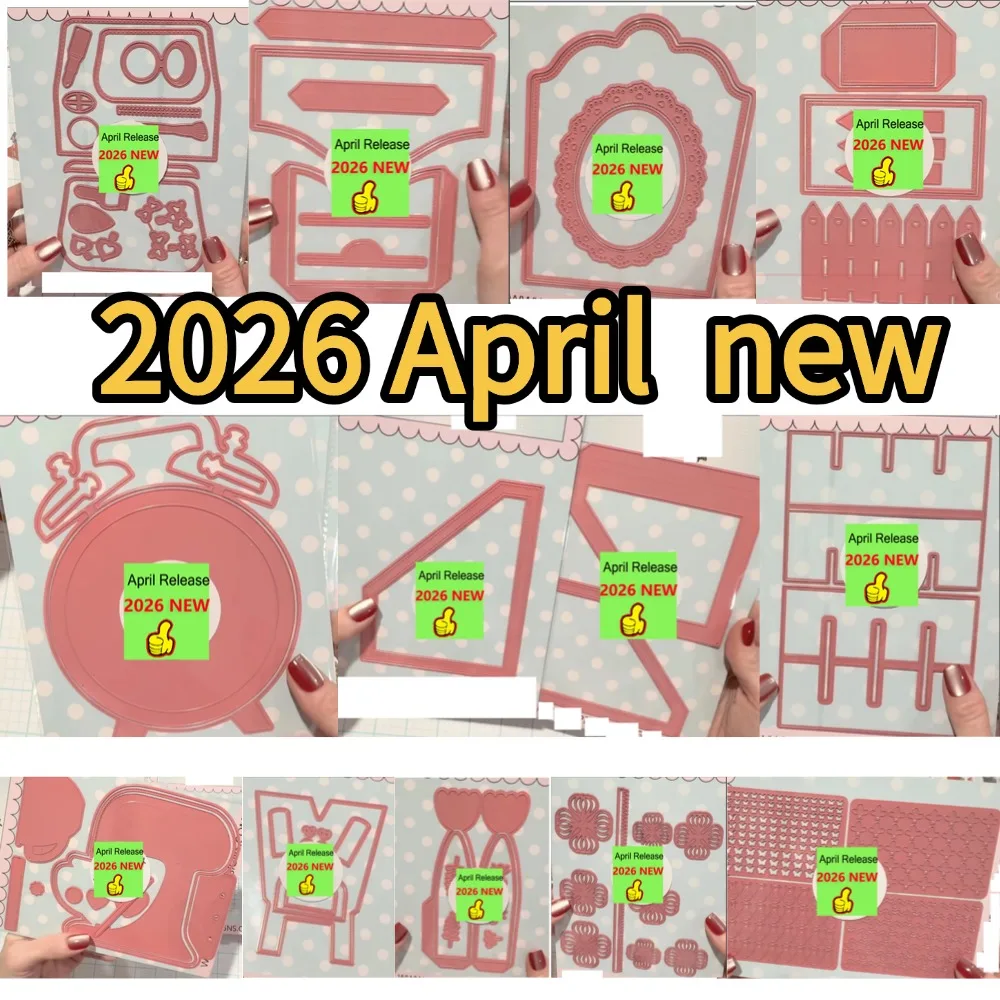 Troqueles de corte de metal nuevos 2026 para manualidades DIY, álbumes de recortes, plantillas de álbumes de fotos y decoración hecha a mano, con diseño de reloj despertador y tiras decorativas