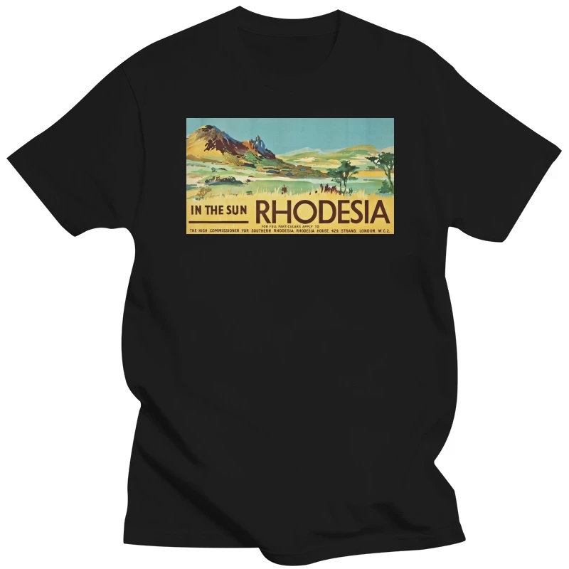 Men t-shirt rhodesia vintage poster tshirt Women t shirt