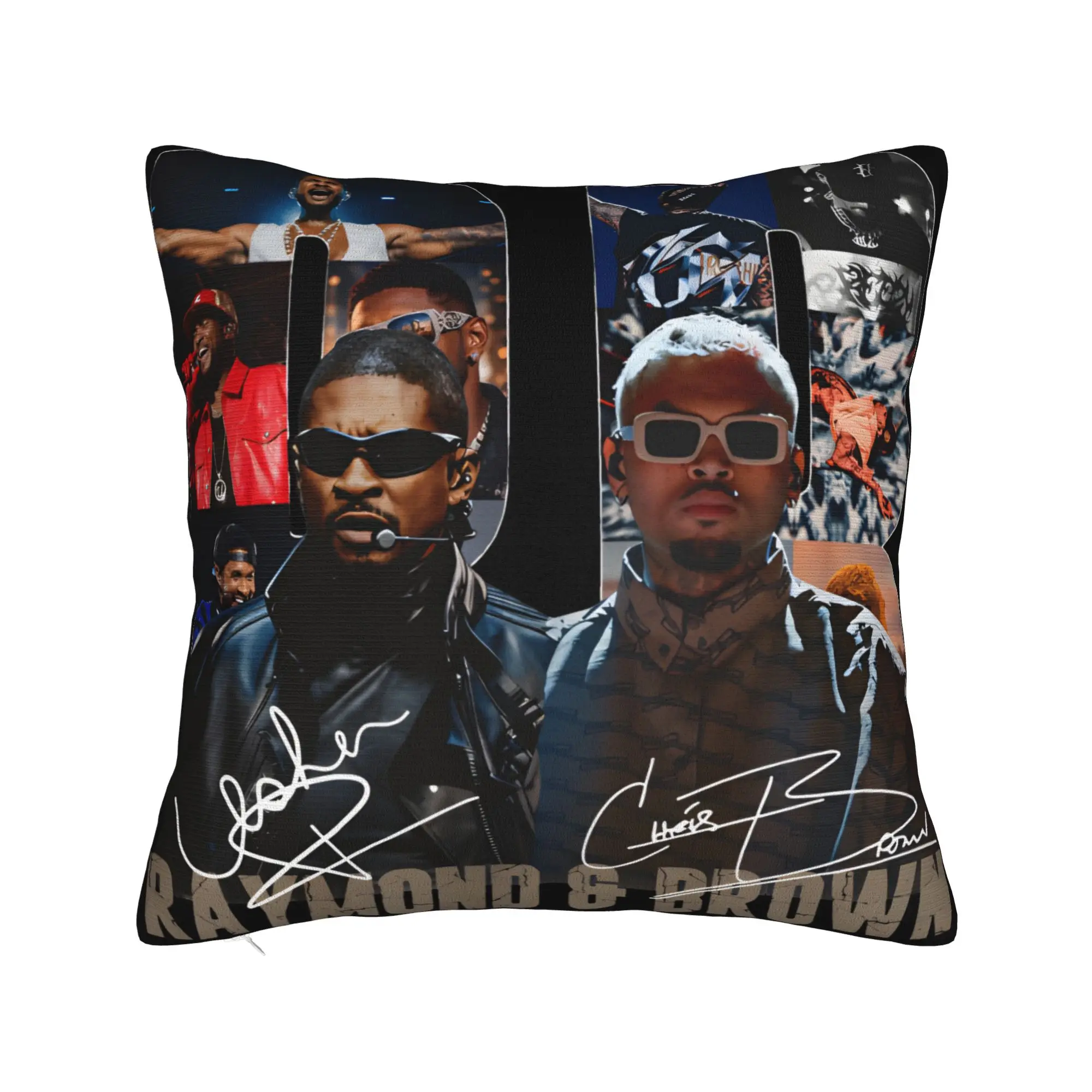 Pillow Cover Chris Brown And Usher The Rb Tour  Raymond And Brown Vintage Pillow Case For Living Room Sofa Pillowcases
