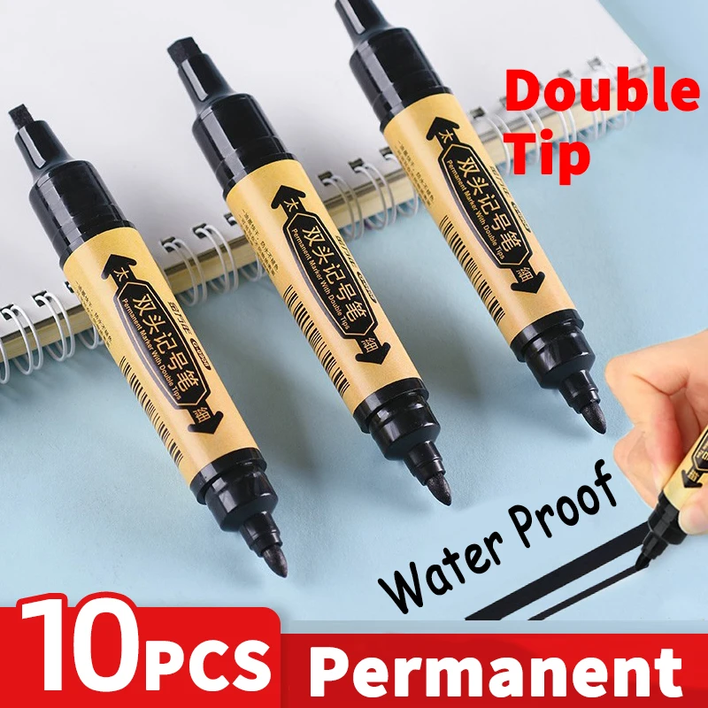 Twin-Tip Permanent Markers Bulk,Logistics Pen Waterproof,Black,Blue,Red,Chisel/Fine Tips,Quicky Dry  Industrial Art, Work on Me