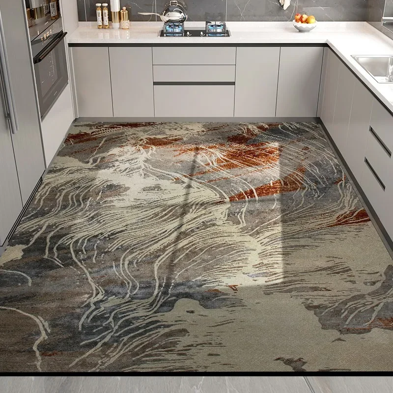 Modern Kitchen Floor Mat Waterproof Oil-proof Wipeable Washable PVC Soft Rug Non-slip Antifouling Balcony Carpet Ковер Tapis 러그