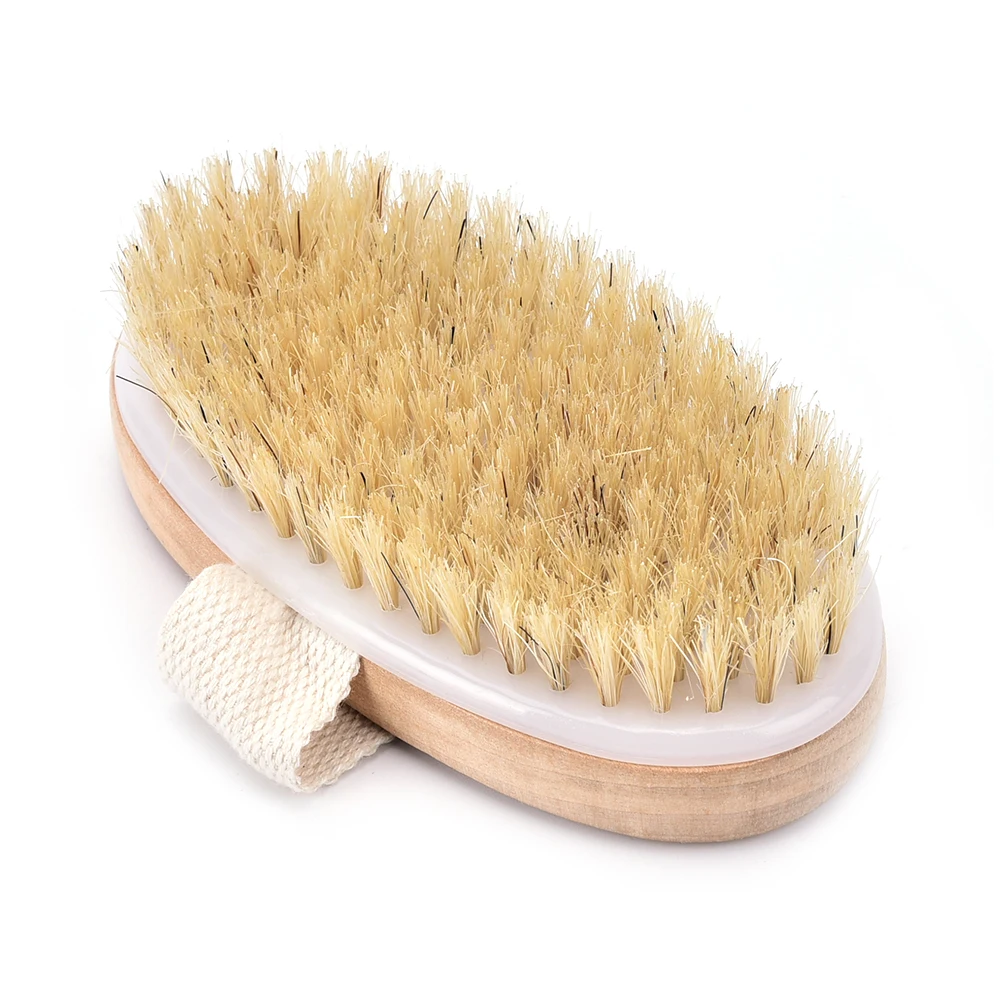 Hot Dry Skin Body Natural Bristle Massage Brush Soft SPA Brush Bath Bathing Massage Brush