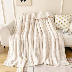 Blanket Fluffy White Blankets & Throws Bedspread on The Bed Cover Couple Flannel Aesthetic Soft Blanket Sofa Nordic Winter Shawl