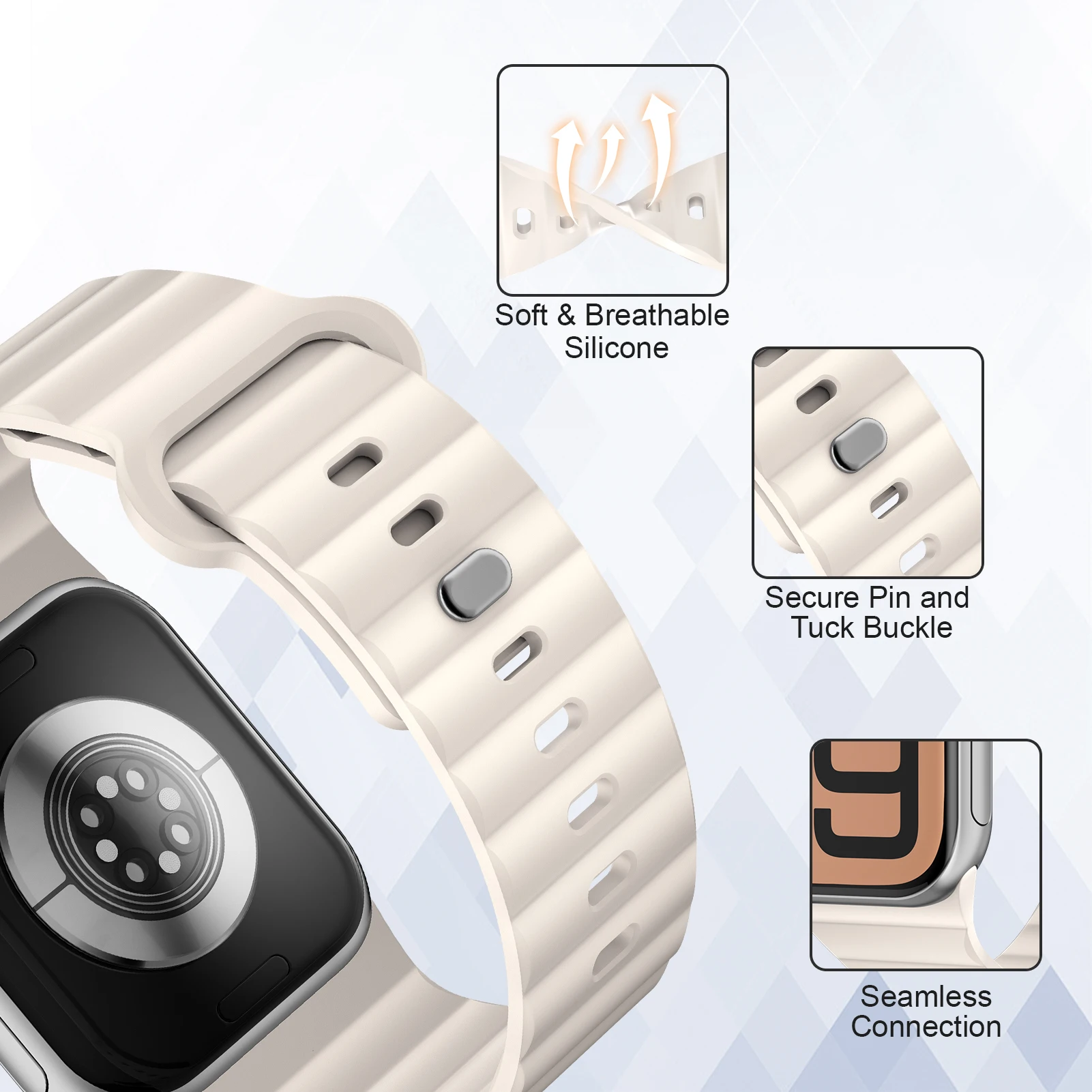 Correa de silicona para Apple watch band 44mm 40mm 49mm 45mm 46mm 42mm 41mm pulsera deportiva correa iWatch serie 10 9 7 8 5 6 SE Ultra