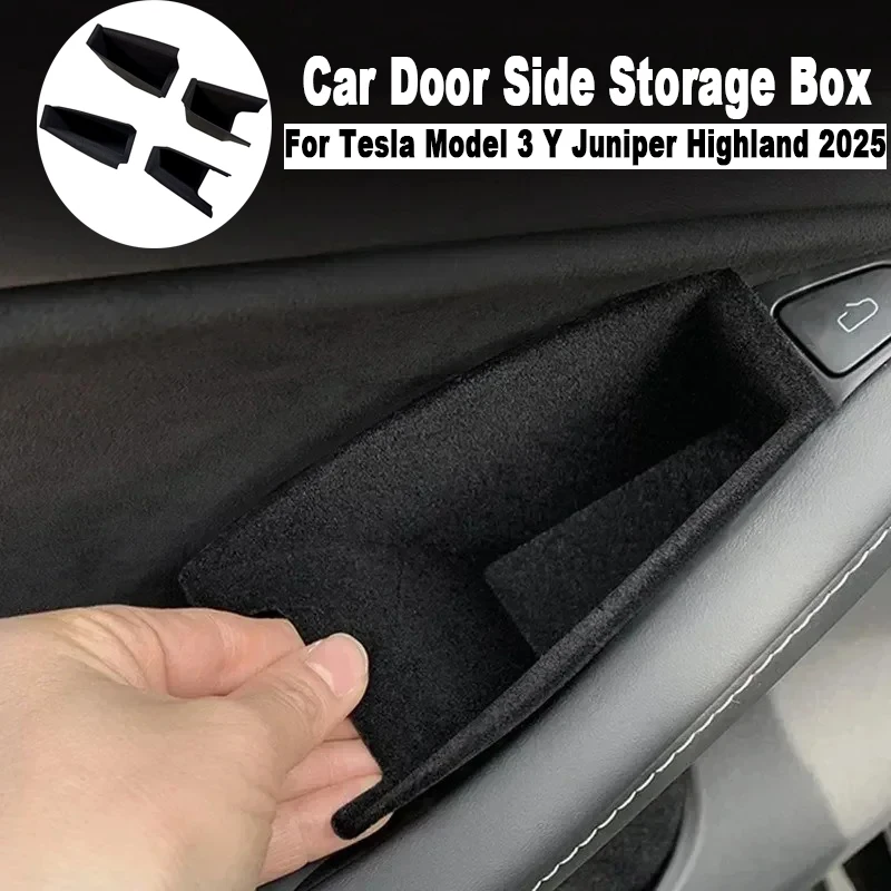 

Для Tesla Model 3/3 Highland Y/Y Juniper автомобильная боковая дверная ручка ящик для хранения ABS/флок лоток-органайзер контейнер аксессуары для уборки