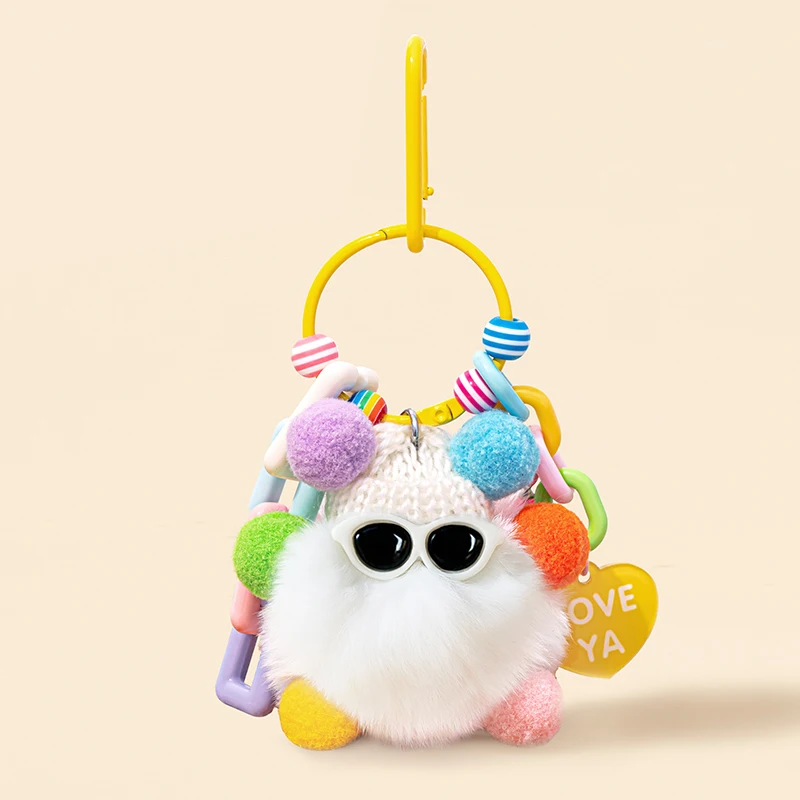 

Small Cinderblock Monster Keychain 2024 New Female Cute Plush Bag Pendant Doll Schoolbag Hanging Jewelry