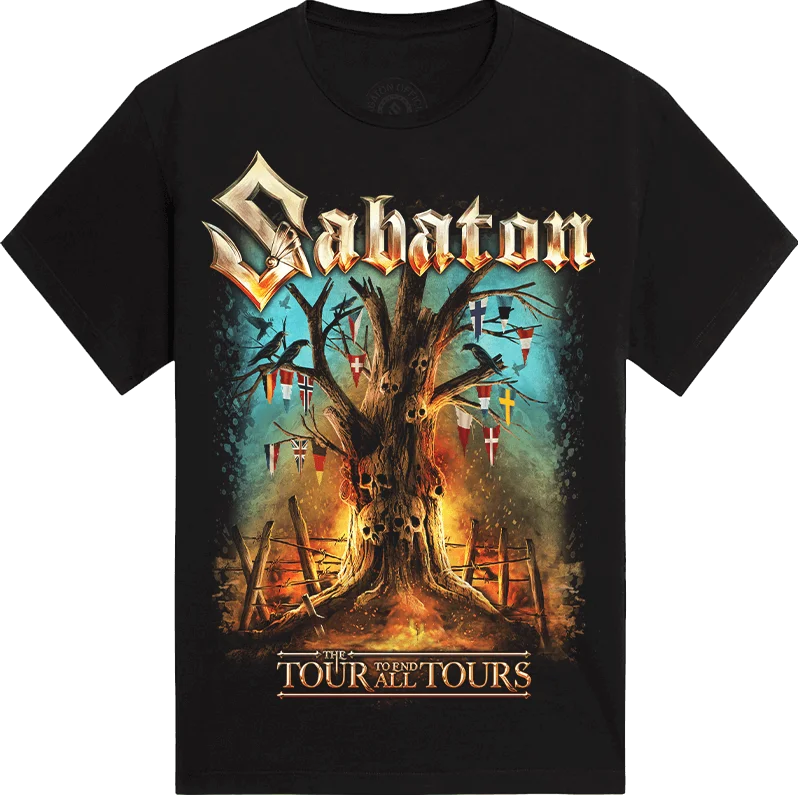 Sabaton World Tour Graphic T-shirt Men Women Oversized Y2k T-shirts Casual Cotton Streetwear Short Sleeve Female Male Clothing