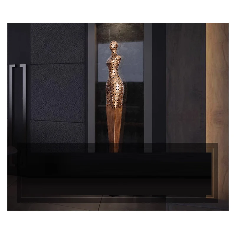 

Abstract Sculpture of Guests in the Hotel Lobby, Mermaid Floor Decor, Clubhouse Corridor Metal Creative Artwork