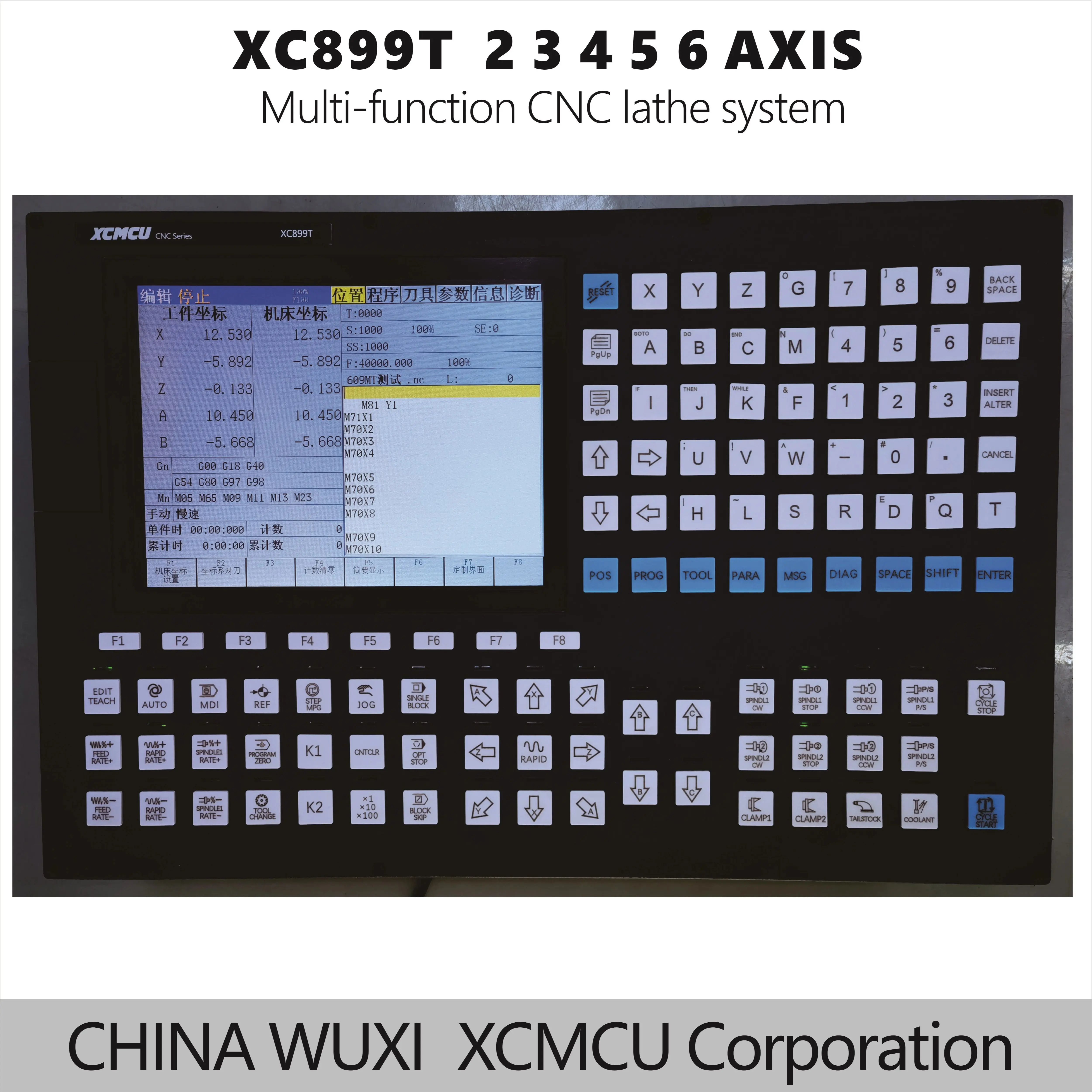 XCMCU XC899T Sistema di tornio CNC multifunzione 2/3/4/5/6 assi FANUC G-code