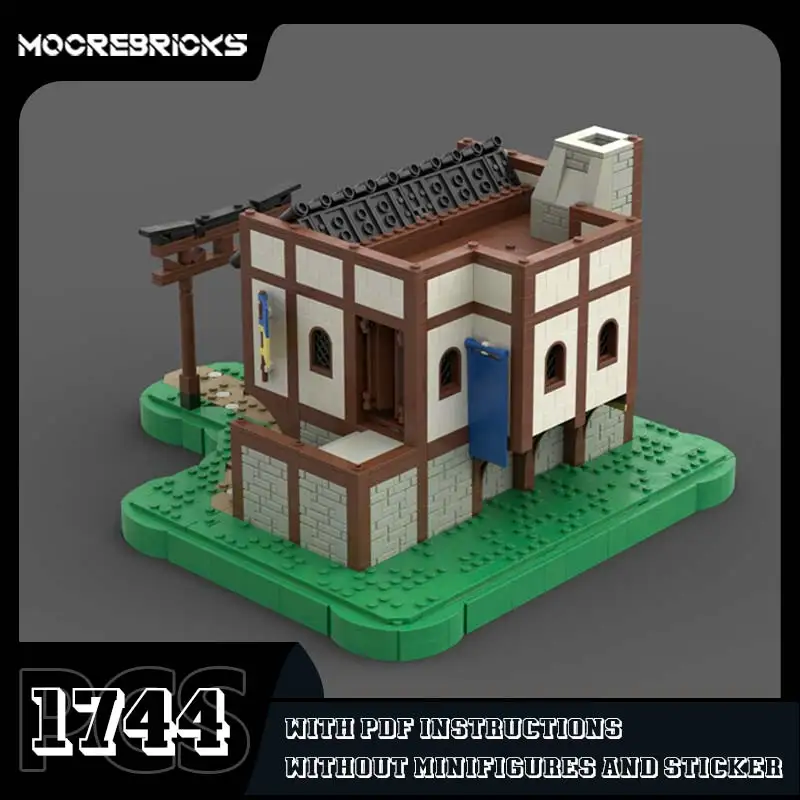 Medieval Landmark House Architecture MOC Building Blocks Small Particle Assembling Model Toy DIY Bricks Children's Birthday Gift