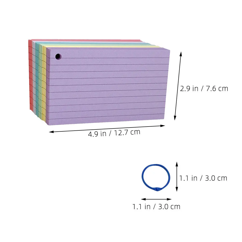 Juego de blocs de notas multicolores, tarjetas de notas indexadas, tamaño compacto, libretas pequeñas para estudiar reuniones, tarjetas de índice, 1 Juego