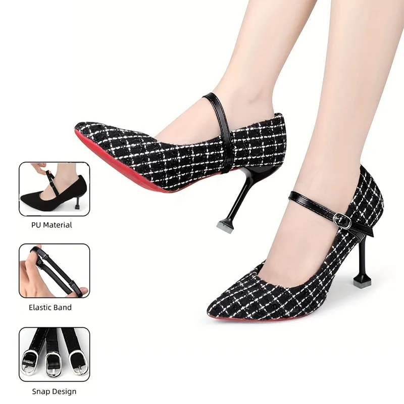 

Женские регулируемые эластичные ремешки для туфель на высоком каблуке с стразами, держатели для обуви, завязки для туфель