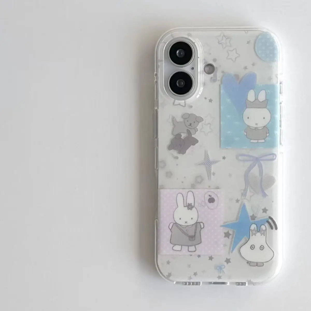 لطيف ميفي الكرتون الأرنب نمط شفافة جراب هاتف موضة واقية الحيوان واضح جراب هاتف مناسبة آيفون 13-17