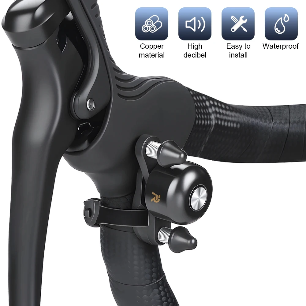 Rockbye Kupfer-Fahrradklingel Sicherheitswarnung Fahrradklingel Hupe Fahrradalarm Speziell für Rennräder 100dB lauter Lenkerlautsprecher – Detail 2
