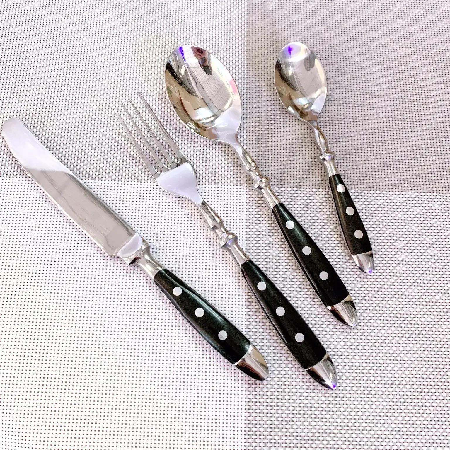 Stainless steel western tableware three nails knife fork spoon practical bakelite black handle stainless