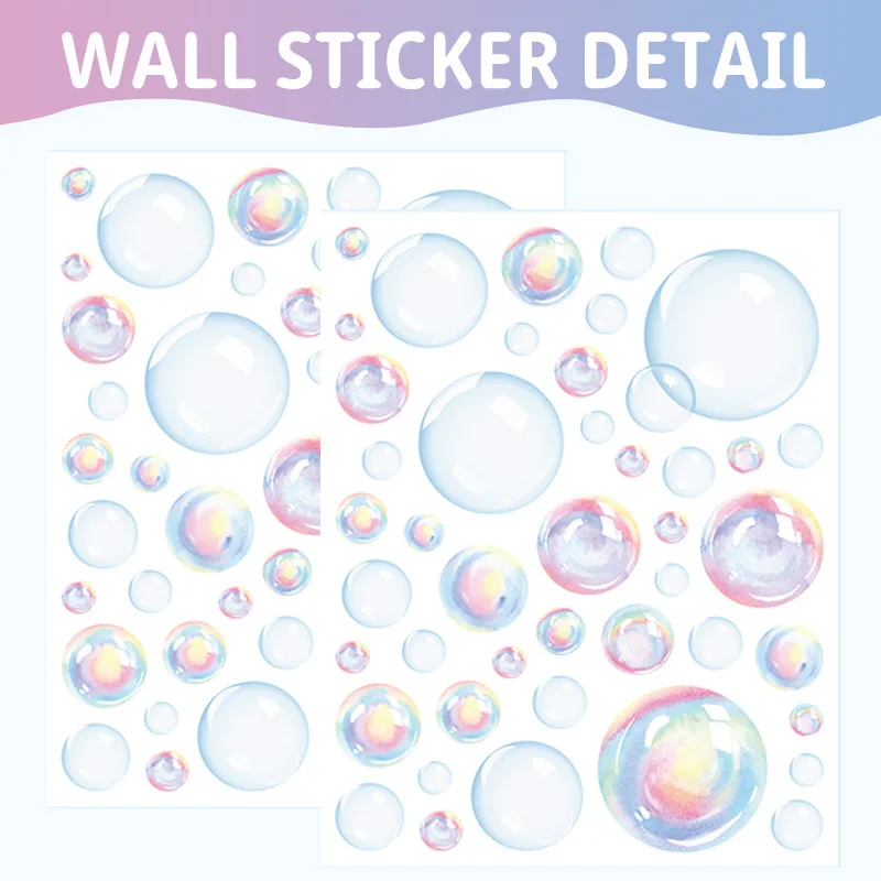 Transparent Bubble Wall Sticker Ocean Bathroom Wallpaper Wall Art Decals DIY Self-adhesive Vinyl Murals Waterproof PVC Stickers