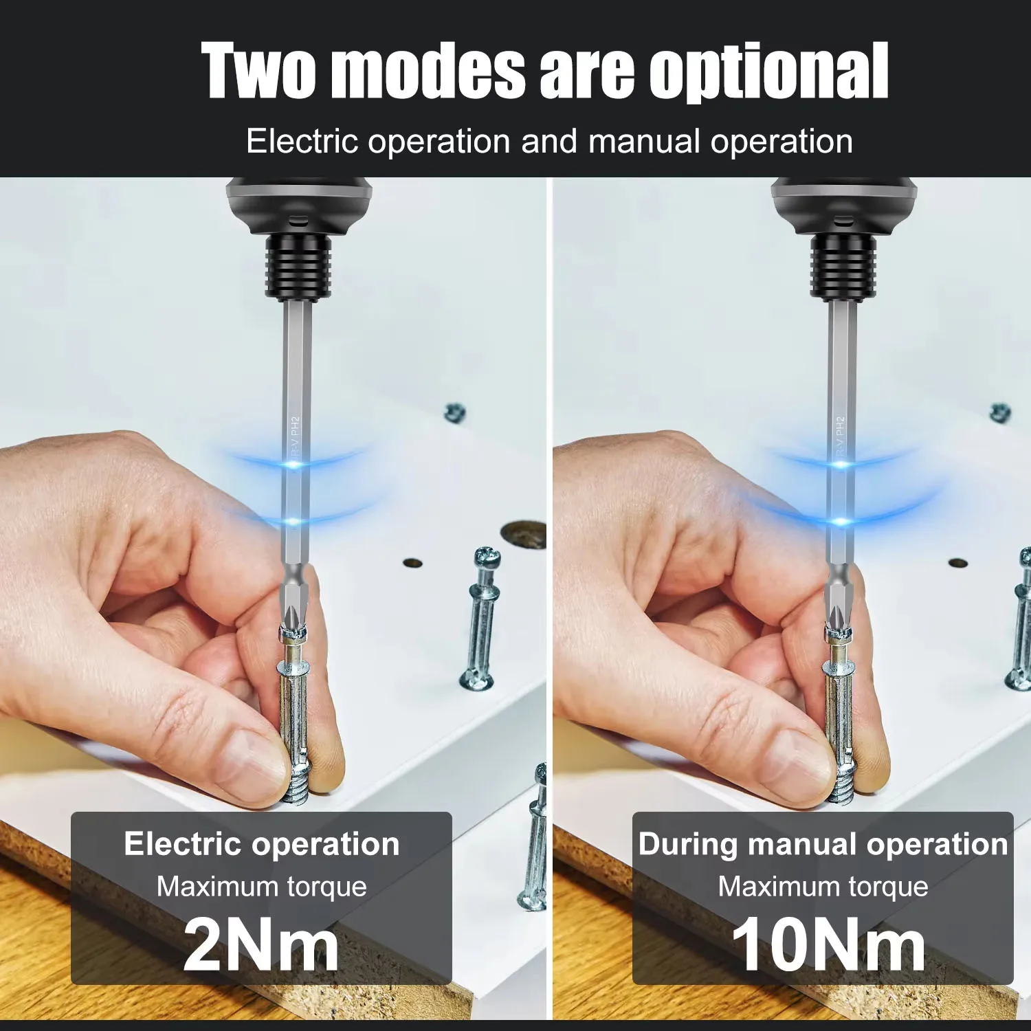 1pc Built-in 2000mAh Li-on Battery Screwdriver Set Electric Screwdriver Set LED Lights Two-layer Easy Install or Remove Screwdri