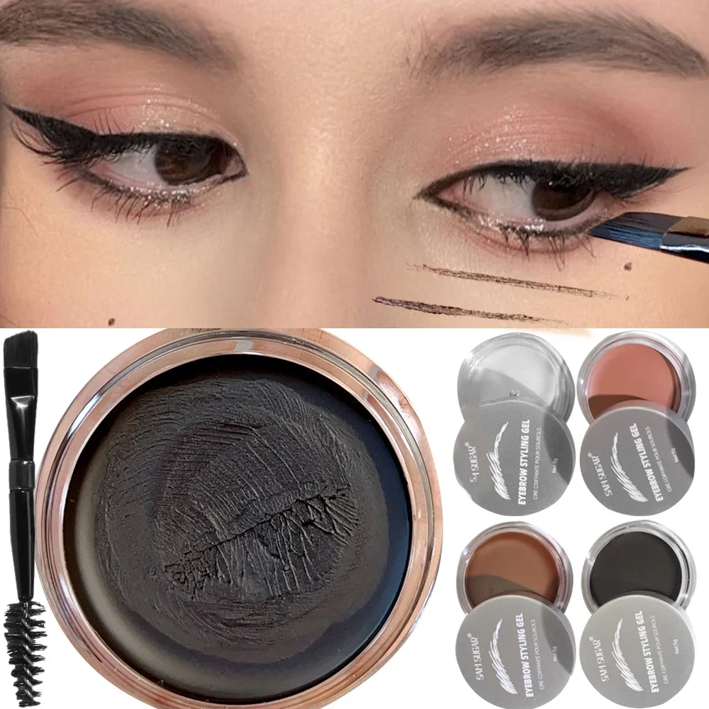 Żel do brwi 3D z mini pędzelkiem do brwi Długotrwały żel do brwi Wosk Zestaw mydła do brwi Naturalny, odporny na rozmazywanie eyeliner Makijaż oczu