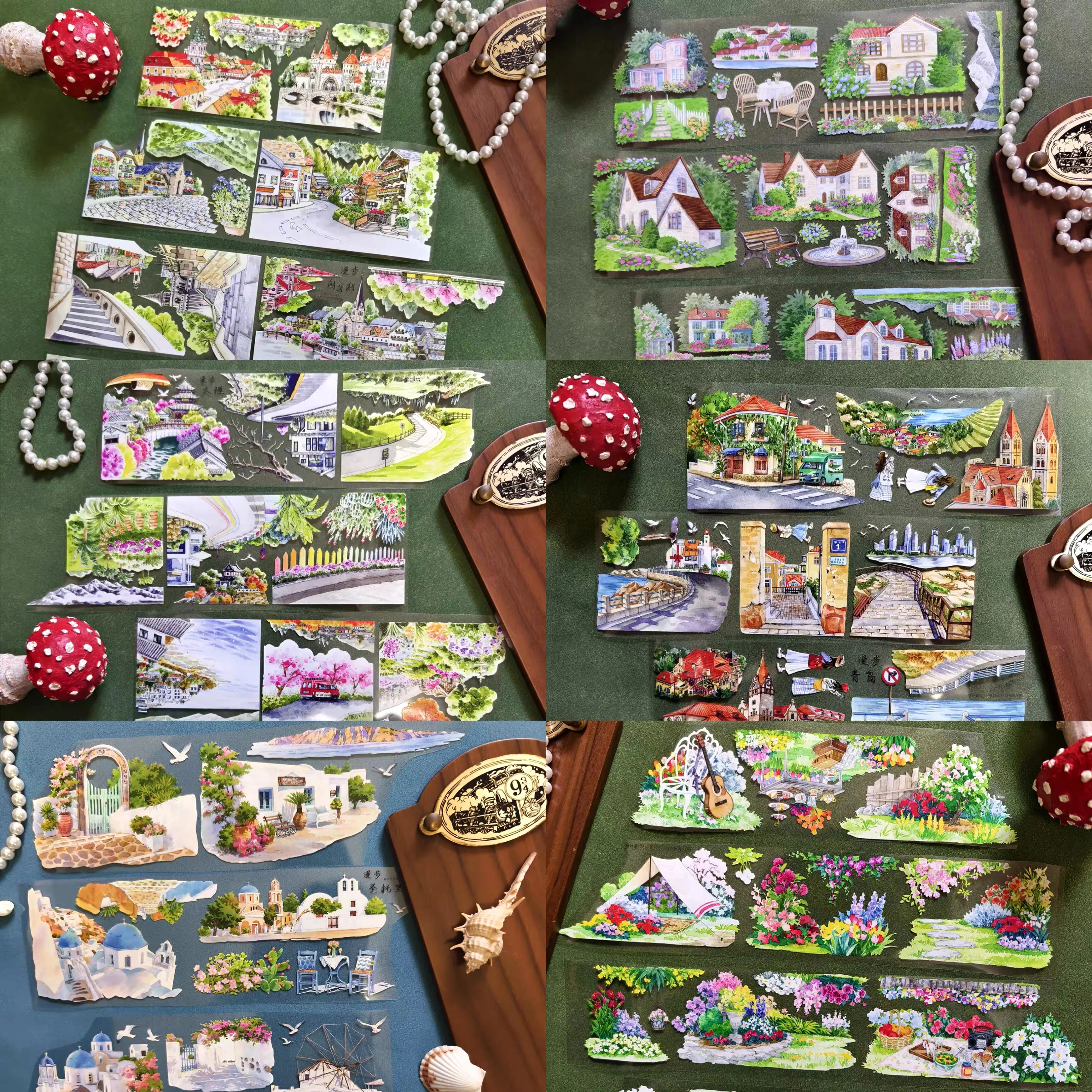 World City Scenery Modern Landscape Washi Tape Qingdao Dali Hungary Santorini Decorative Masking Tape For Journal DIY Craft