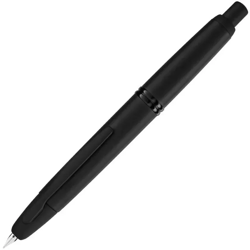 Japanese PILOT Black Samurai Press Cappless Fountain Pen 18K Gold Nib 9th Gen Brass Barrel Luxury Writing Ink Pen Best Seller