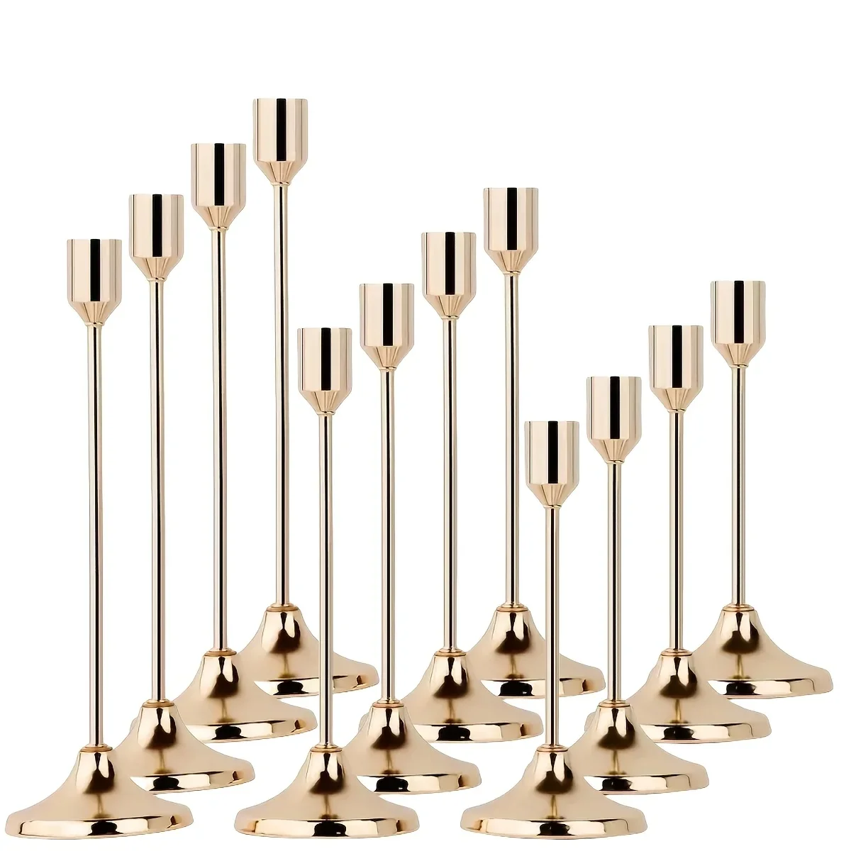 12 Elegant Metal Candle Holders, For Christmas, Halloween, Romantic Anniversaries, Weddings, Home And Hotel Decor,Birthday Gifts