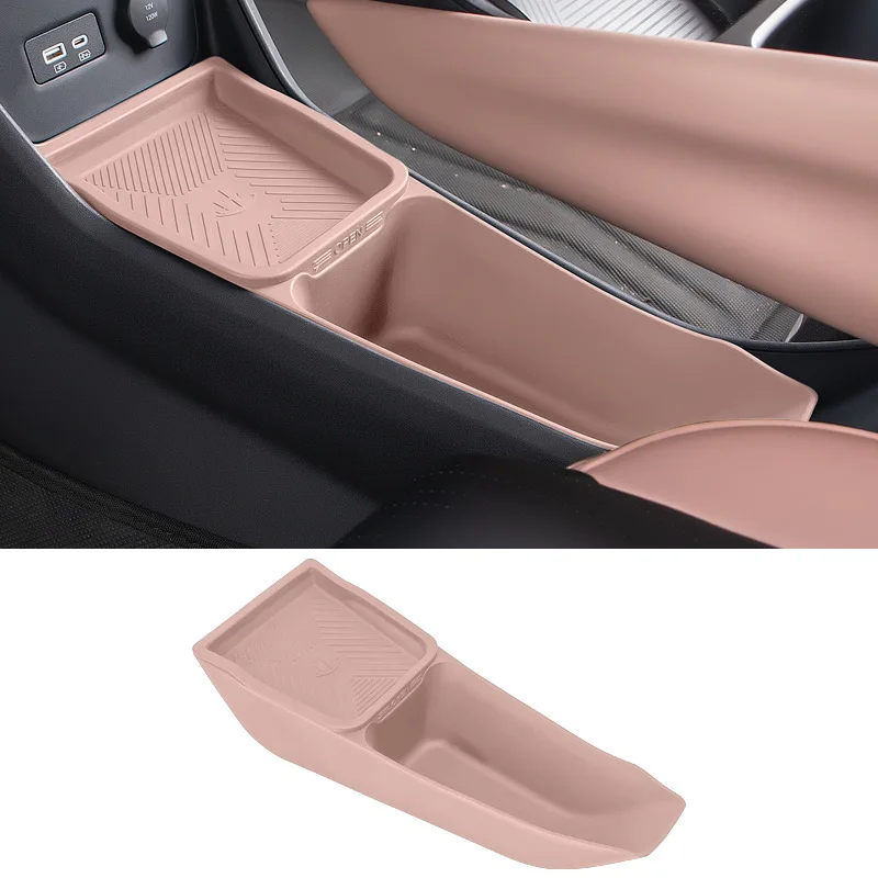 

For BYD Seagull Central Console Lower Storage Armrest Box 2-Tier Organizer Storage Tray Silicone Interior Accessories Car Parts