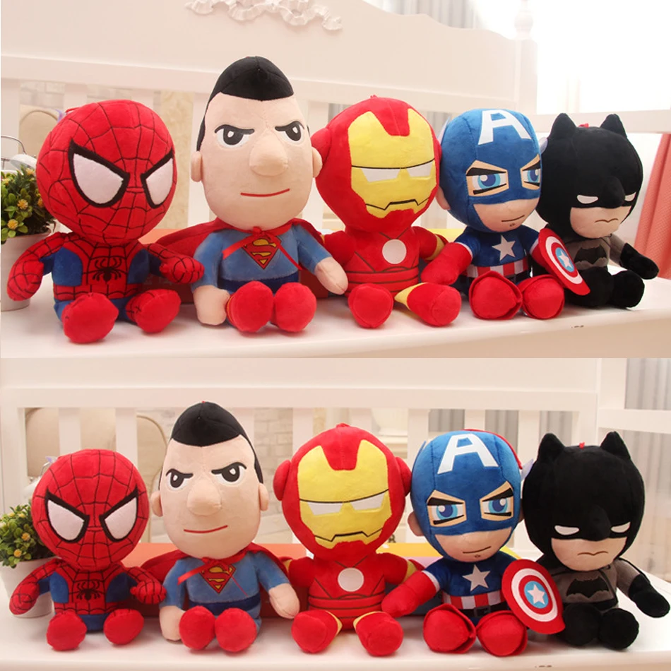 27cm Marvel Avengers Soft Stuffed Hero Captain America Iron Man Spiderman Plush Toys Movie Dolls Christmas Gifts for Kids