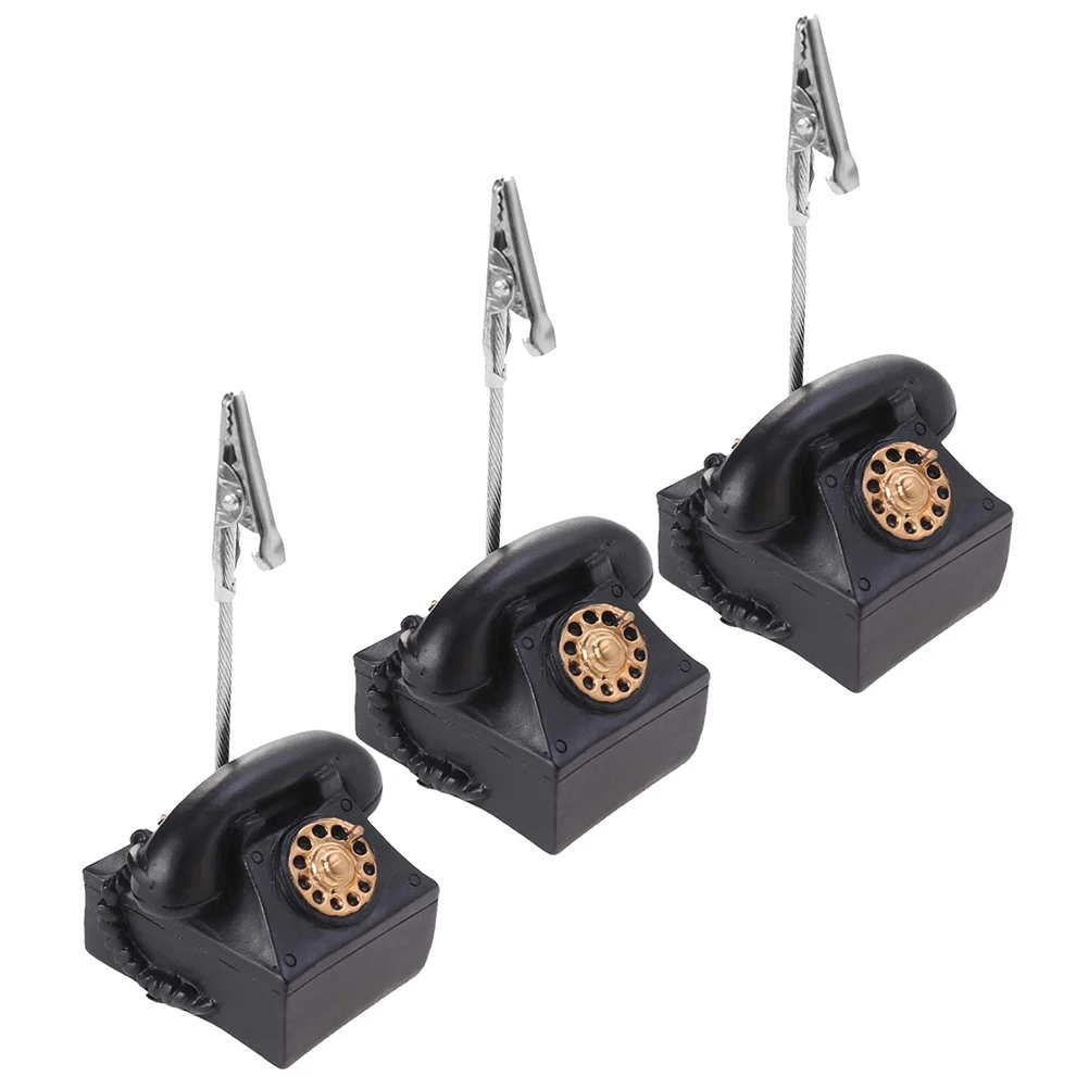 3 Pcs Resin Place Card Holder Multi function Memo Picture Clip Convenient Note Folder Business Card Display Table Number Holder