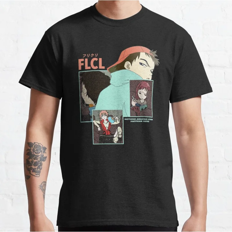 

''DEAD END'' V1 Fooly Cooly Gift t shirt for Anime lover FLCL Graphic shirts Y2K clothes All size Tops Cartoon tee