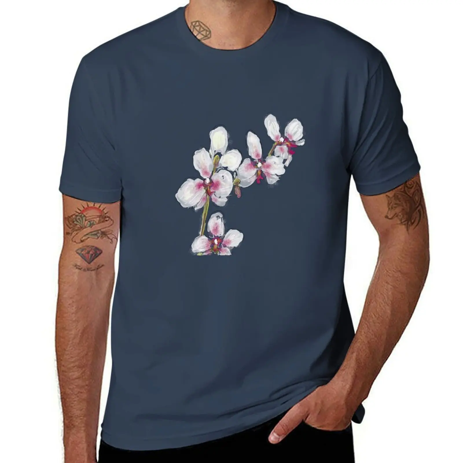 

Orchid Design T-Shirt Casual Trendy Short Sleeve T-Shirt