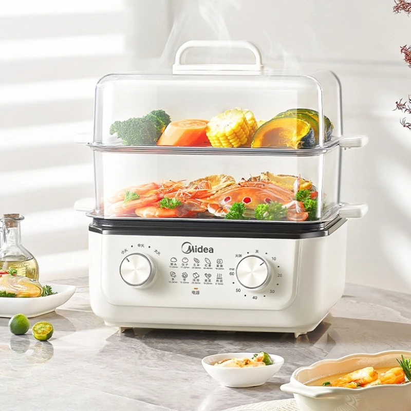3-Layer Multifunctional Household Electric Steamer, Large Capacity All-in-One Pot for Fish Steaming