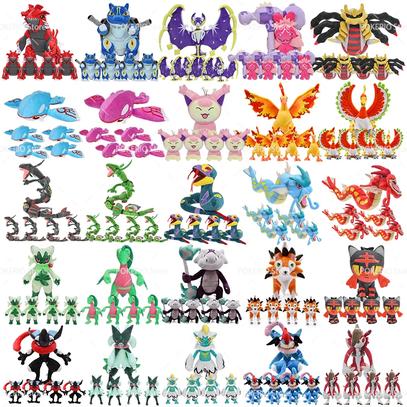 

Аниме Pokemon плюшевые 5 шт./лот Moltres Groudon Gyarados Rayquaza Charizard Vaporeon чучело животных Peluche Рождественский подарок для ребенка