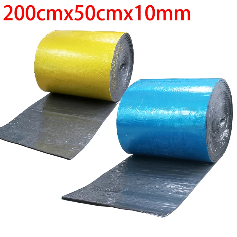 200cmx50cmx10mm Car Hood Engine Firewall Heat Mat Deadener Sound Proof Noise Insulation Deadening Aluminum Foil Sticker Mats