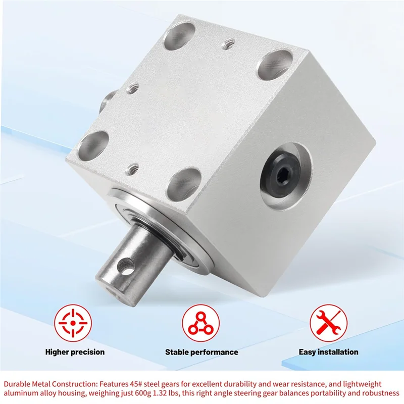 A88E-Tapered Bevel-Gearbox Rasio 1:1 Roda Kemudi Sudut Kanan 90 °   Angel Drive Output Tunggal Poros 15Mm 1,5 Modul 20 Baja