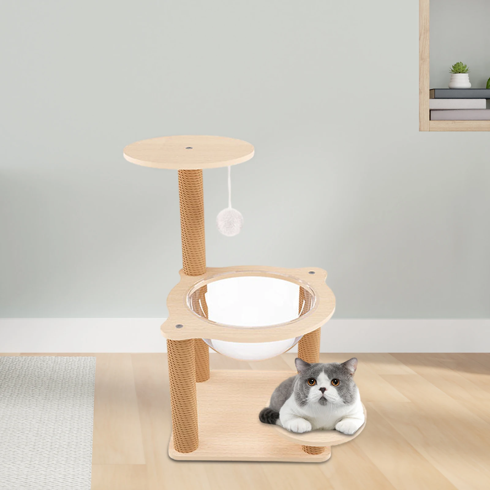 Cat Tree Cat Bed Cat Supplies Cat Hammock Transparent Clear Space Capsule Tower for Kitty Bunny Indoors Cats Kittens