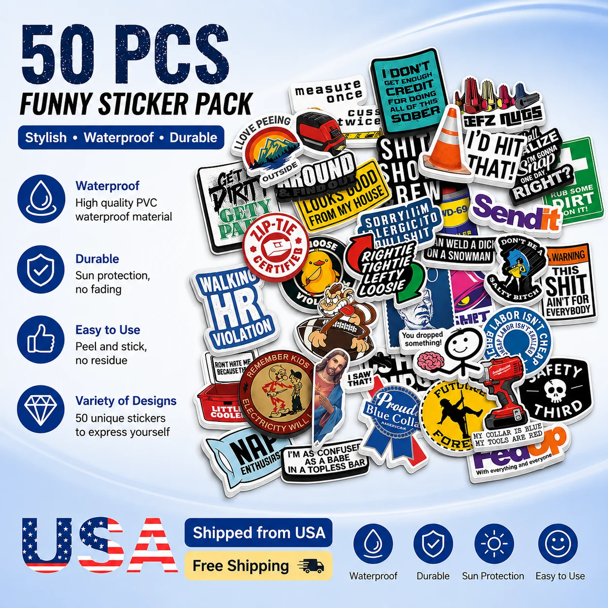 

Vintage Humor Hardhat Sticker Pack Tabletop Game Party Prop Decor Waterproof Graffiti Decal DIY Craft Helmet Luggage Notebook St