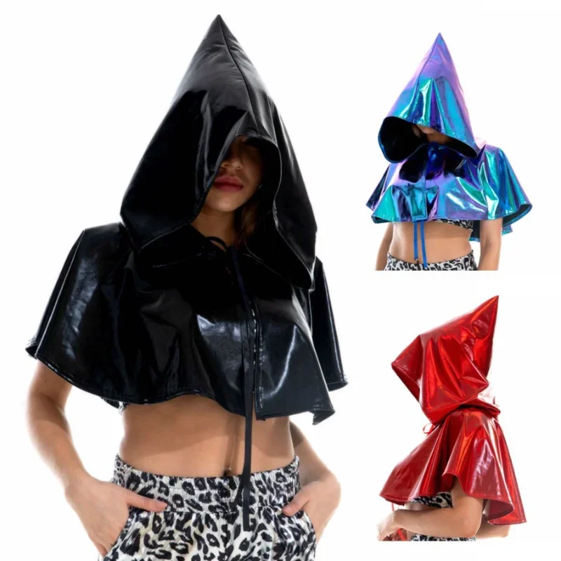 Jazz Hip Hop Dance Clothes Women Cloak Hoodie Halloween Witch Cosplay Anime 2024 Kpop Stage Outfit Festival Rave Wear Nightclub